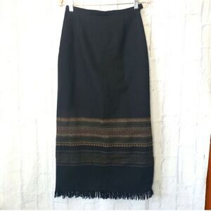 VINTAGE TAILOR BY BARBARA MOSS Wool-Blend Blanket Skirt 6
